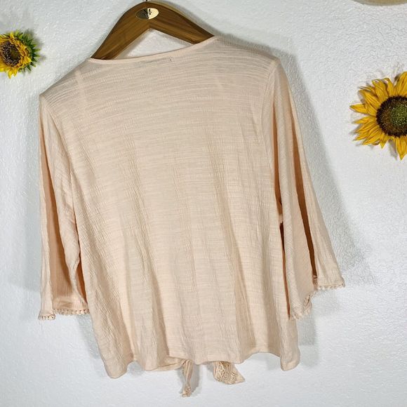 Belldini Peachy Ruched Dolman Sleeved Blouse Size Large Women’s - Picture 8 of 11